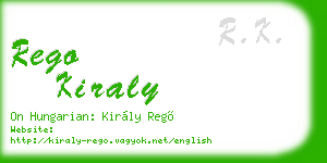 rego kiraly business card