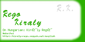 rego kiraly business card